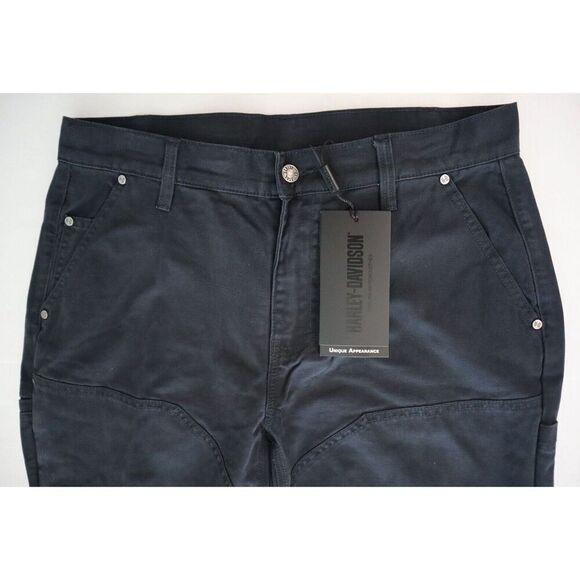 Harley-Davidson 96000-23VM Men's Sz 34x30 Black Mechanic Woven Carpenter Pants - Picture 4 of 9
